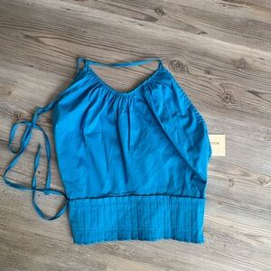 NWT Ramy Brook Teal Camisole with Pleated Hem